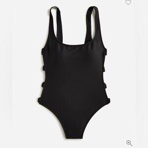 Black jcrew ribbed bow side swimsuit 2